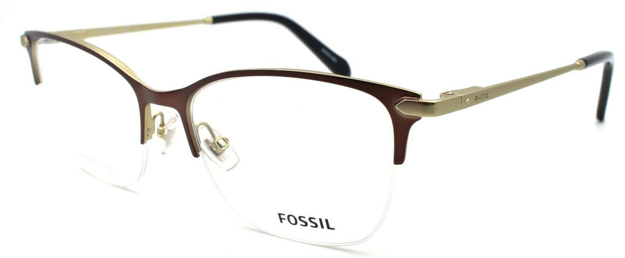 1-Fossil FOS 7088 09Q Women's Eyeglasses Frames Half-rim 51-16-140 Brown-716736295688-IKSpecs