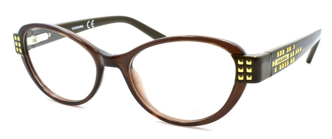 1-Diesel DL5011 048 Women's Eyeglasses Frames 51-17-135 Brown / Gold Accents-664689547890-IKSpecs