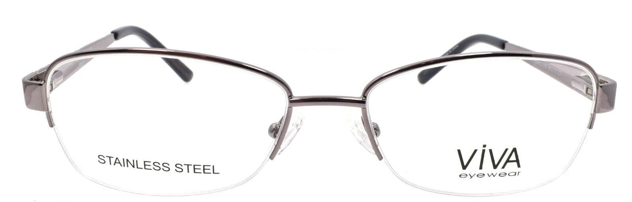 Viva by Marcolin VV4512 008 Women's Eyeglasses Half Rim 54-17-135 Shiny Gunmetal