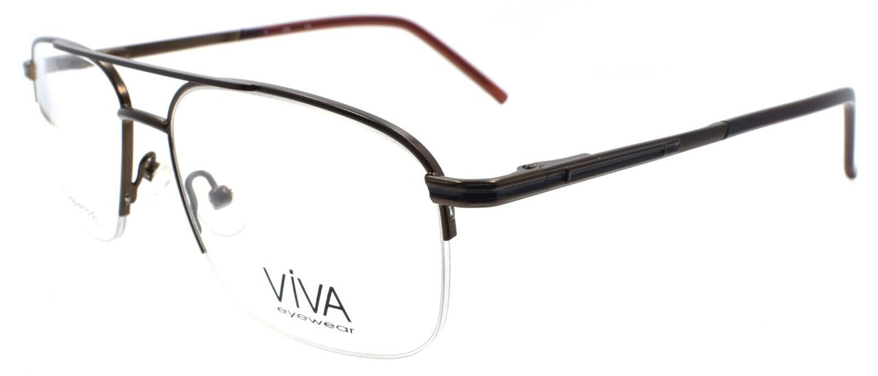 Viva by Marcolin VV0301 D96 Men's Eyeglasses Aviator Half Rim 54-17-140 Brown