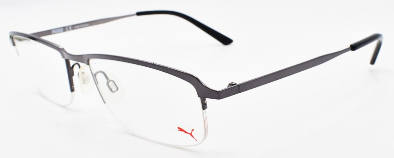 PUMA PU0173O 006 Men's Eyeglasses Frames Half-Rim 57-20-145 Ruthenium