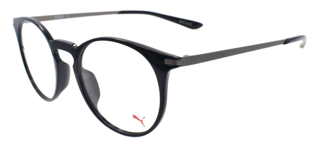 PUMA PU0116O 001 Eyeglasses Frames Round 49-20-145 Black / Silver