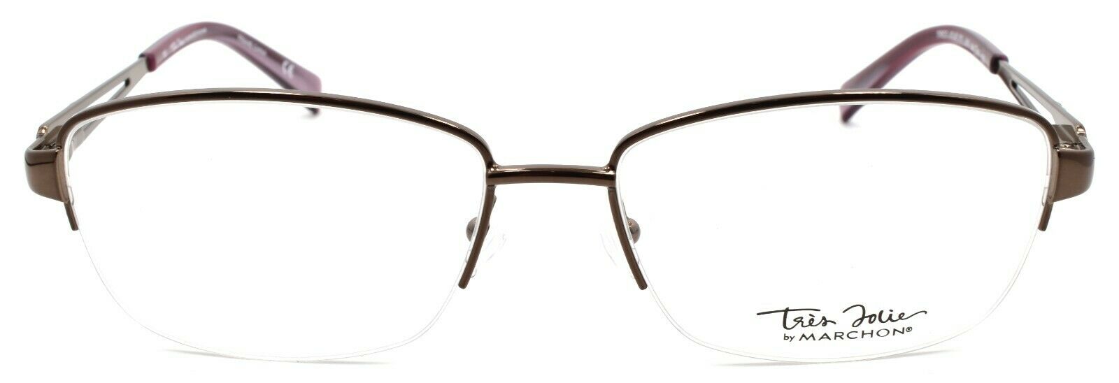 3-Marchon Tres Jolie 171 210 Women's Eyeglasses Frames Half-rim 54-16-135 Brown-886895262903-IKSpecs