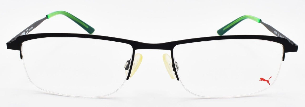 PUMA PU0173O 007 Men's Eyeglasses Frames Half-Rim 57-20-145 Black