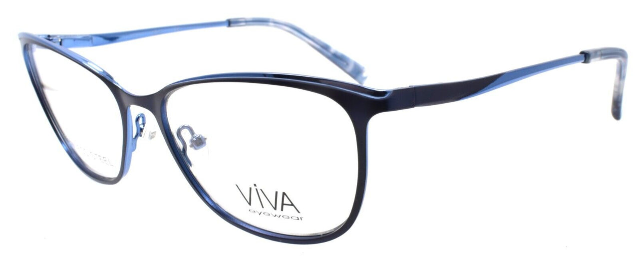 Viva by Marcolin VV4521 091 Women's Eyeglasses Cat Eye 54-16-140 Matte Blue