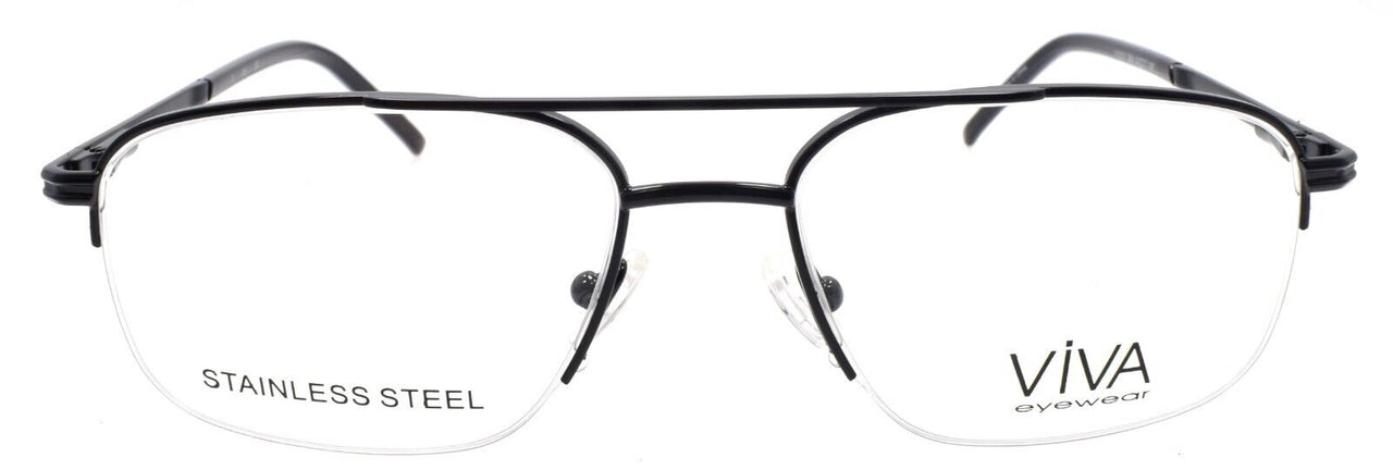 Viva by Marcolin VV0301 B84 Men's Eyeglasses Aviator Half Rim 54-17-140 Black