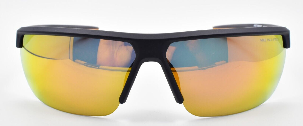 Nike Tempest M CW4665 015 Sunglasses Half-Rim Wraparound Black / Orange Mirror