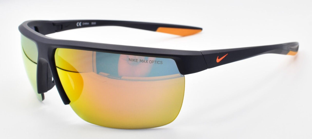 Nike Tempest M CW4665 015 Sunglasses Half-Rim Wraparound Black / Orange Mirror