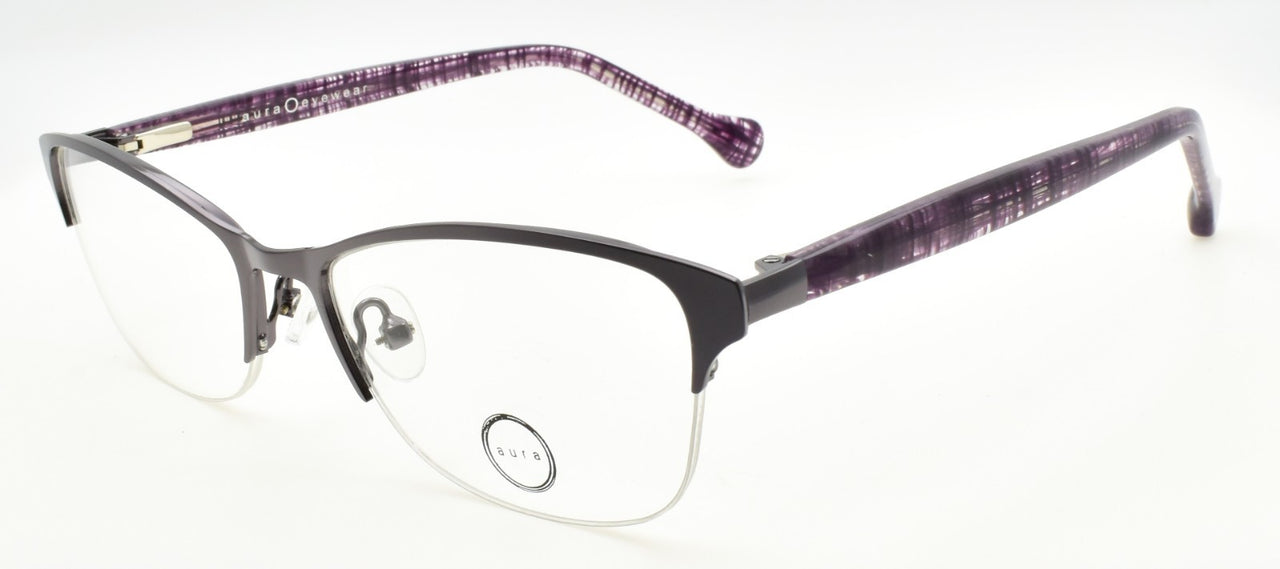 Aura Eyewear Iris GUN Women's Eyeglasses Frames Half-rim 52-17-135 Gunmetal