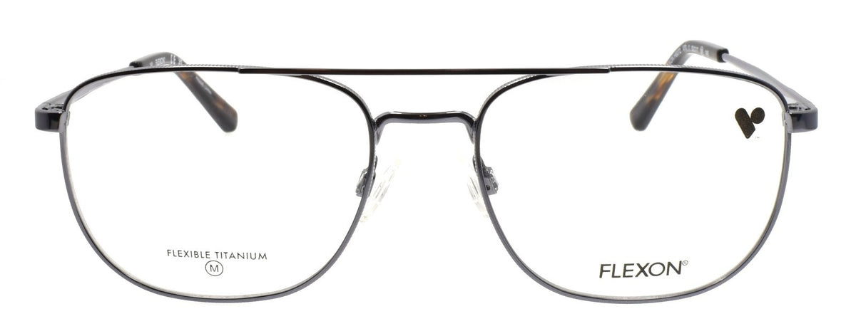 Flexon H6072 070 Men's Glasses Aviator 52-17-145 Gunmetal Flexible Titanium