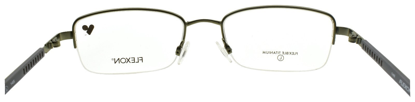 Flexon H6079 303 L Men's Glasses Frames Half-rim Satin Moss 52-19-145 Titanium3