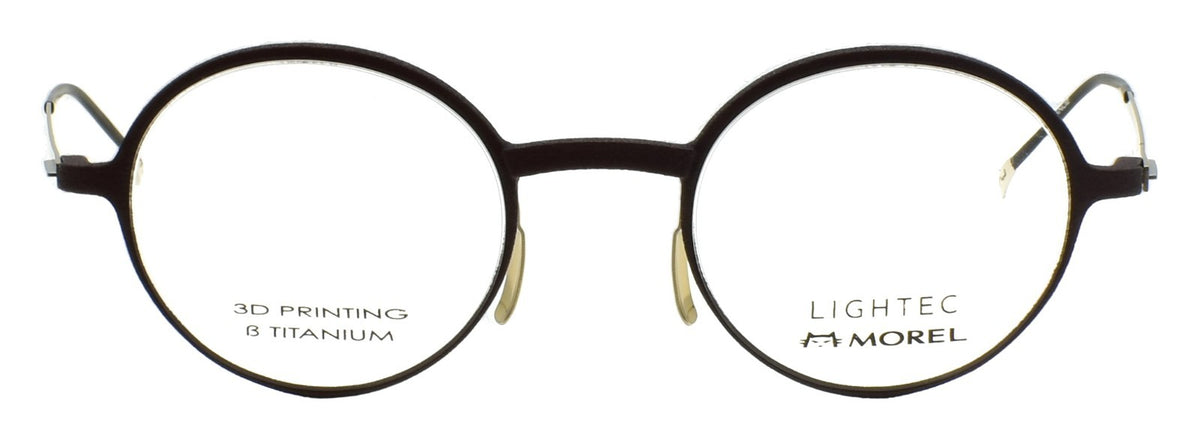 LIGHTEC 30077L MD24 Morel Eyeglasses Round 45-22-140 Brown Gold
