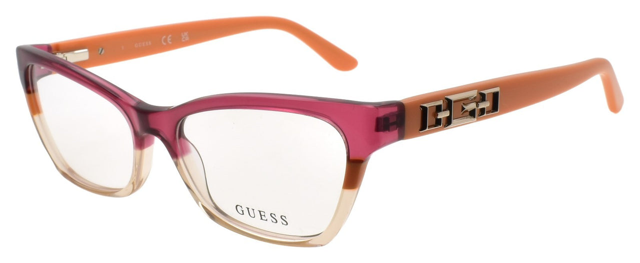 GUESS GU2979 044 Women's Eyeglasses Frames Cat Eye 54-16-140 Orange / Purple