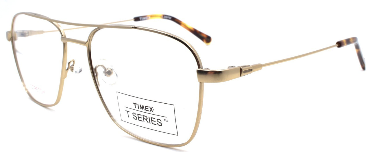 Timex 5:26 PM Men's Eyeglasses Frames Aviator Flexible LARGE 57-17-150 Gold