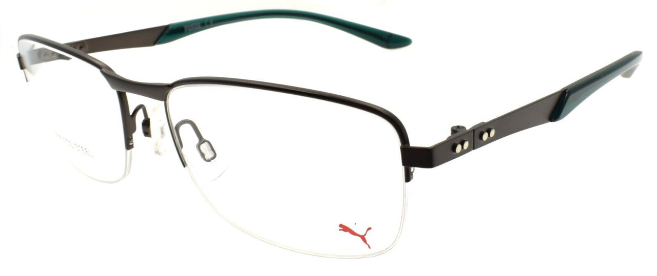 PUMA PU0094O 006 Men's Eyeglasses Frames Half-Rim 57-18-140 Ruthenium