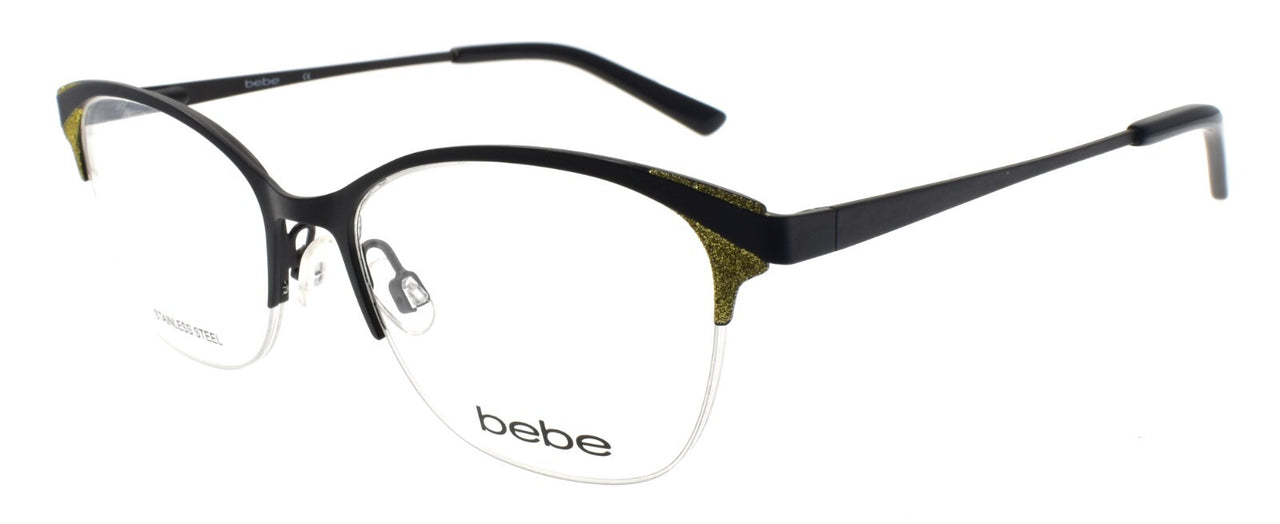 Bebe BB5204 001 Women's Eyeglasses Frames 52-17-135 Jet Black w/ Sparkles