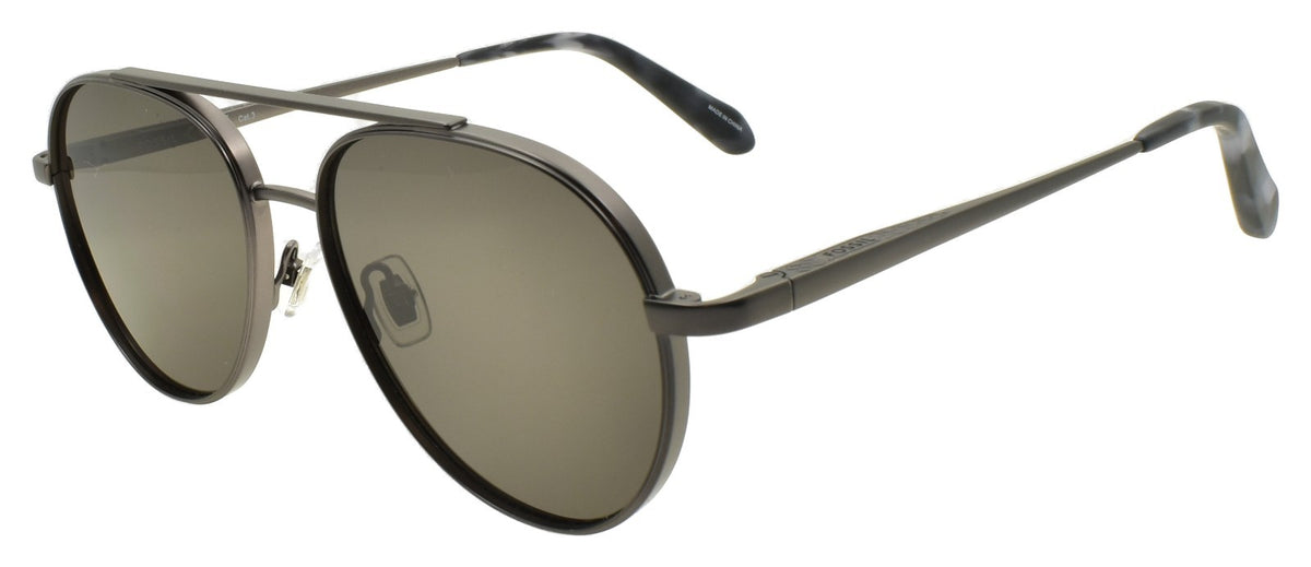 Fossil FOS 3171/G/S R80 Men's Sunglasses Aviator Matte Dark Ruthenium / Gray
