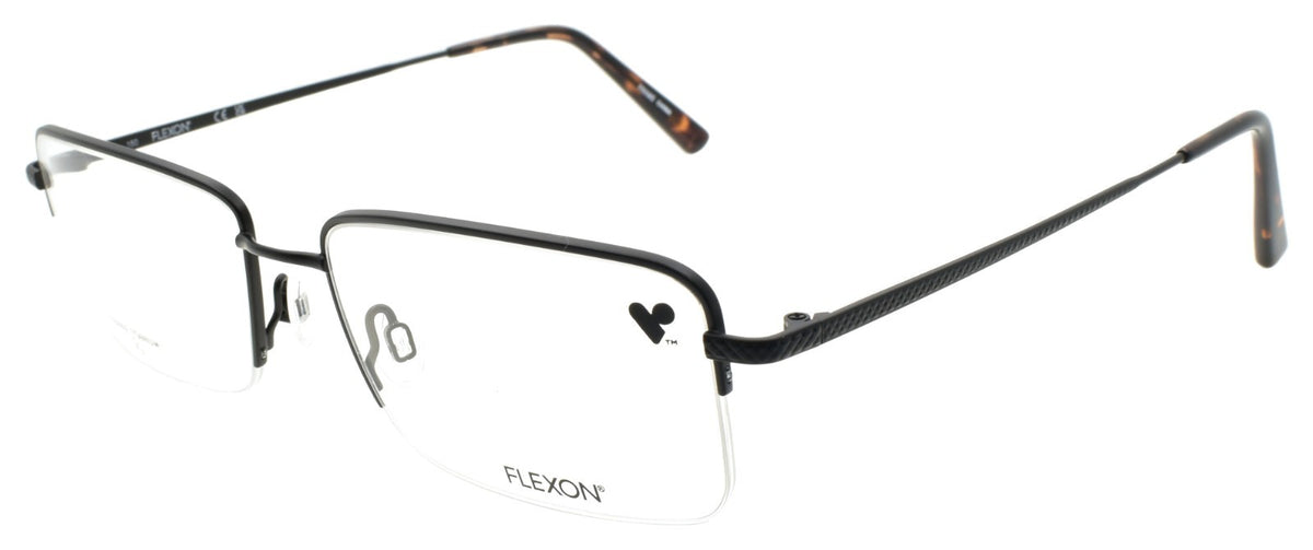 Flexon H6073 002 XL Men's Glasses Half-rim Satin Black 59-18-150 Flex Titanium
