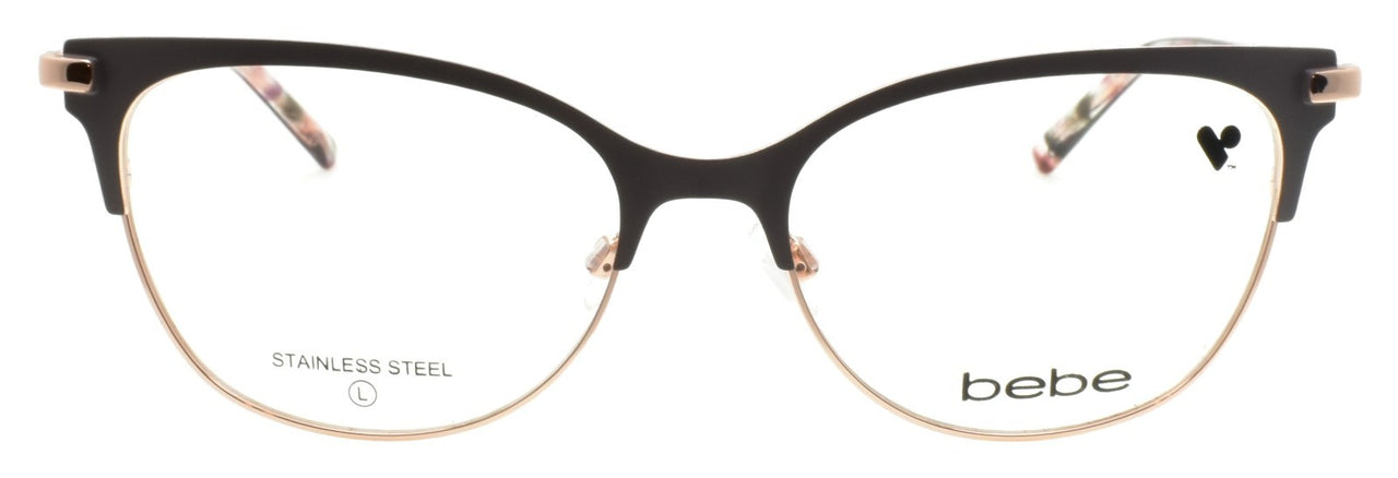 Bebe BB5224 020 Women's Eyeglasses Frames Cat Eye 55-17-140 Gray / Rose Gold