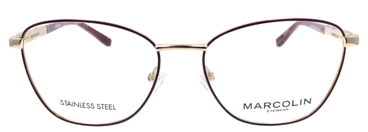 Marcolin MA5024 070 Women's Eyeglasses Frames 53-16-140 Bordeaux