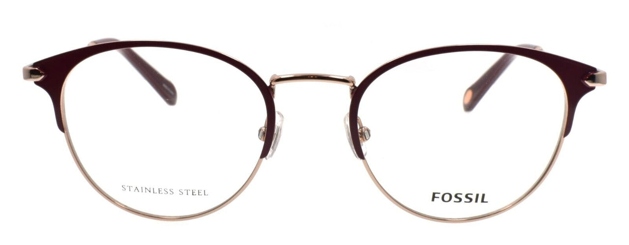 Fossil FOS 7087/G 7BL Women's Eyeglasses Frames 50-20-140 Burgundy / Gold