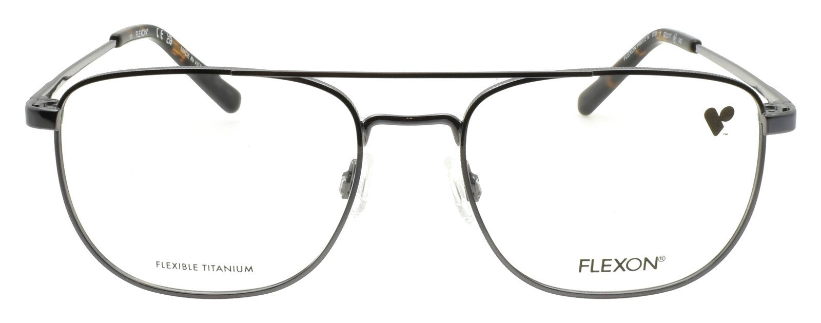 Flexon H6072 N 070 Men's Glasses Aviator 52-17-145 Gunmetal Flexible Titanium1