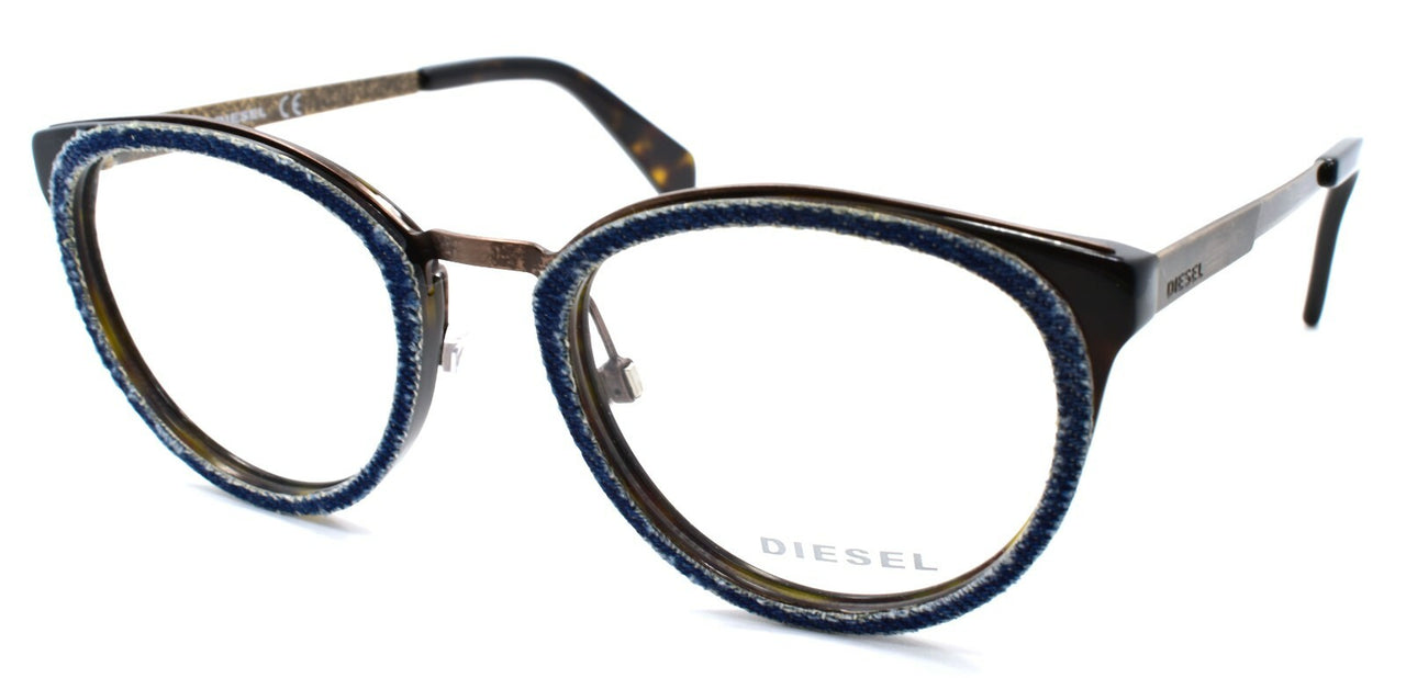 Diesel DL5154 052 Unisex Eyeglasses Frames 50-20-145 Blue Denim on Dark Havana