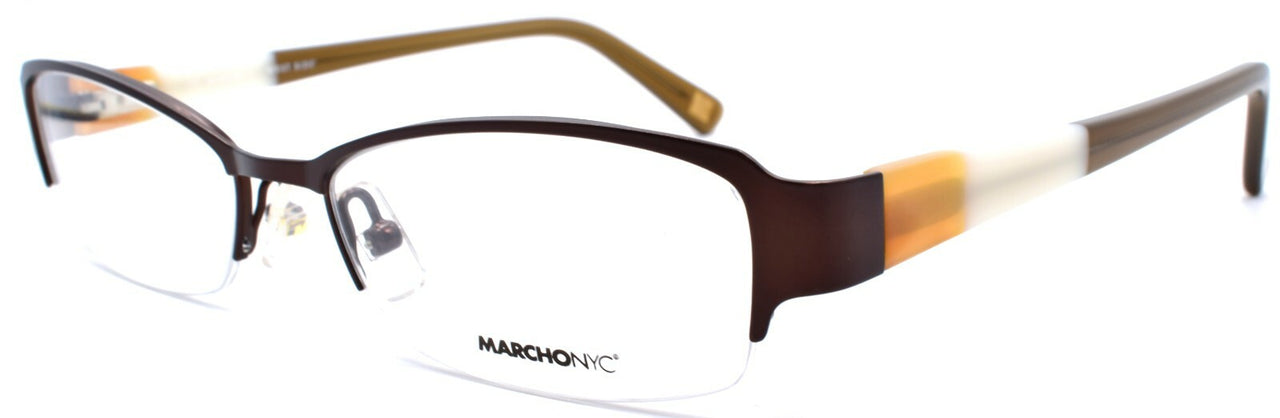 Marchon Plaza 210 Women's Eyeglasses Frames Half-rim 50-17-135 Satin Brown