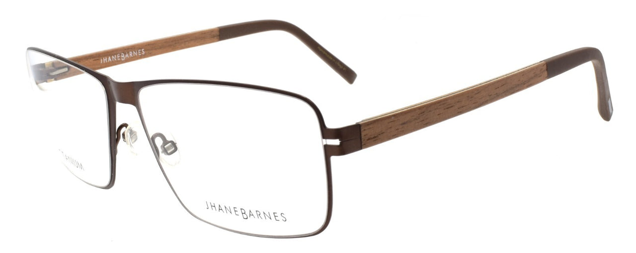 Jhane Barnes Quadrangle BR Men's Eyeglasses Frames 56-14-140 Brown Titanium