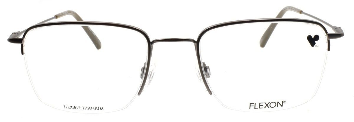 Flexon H6041 033 Men's Glasses Half-rim Gunmetal 52-20-140 Flexible Titanium