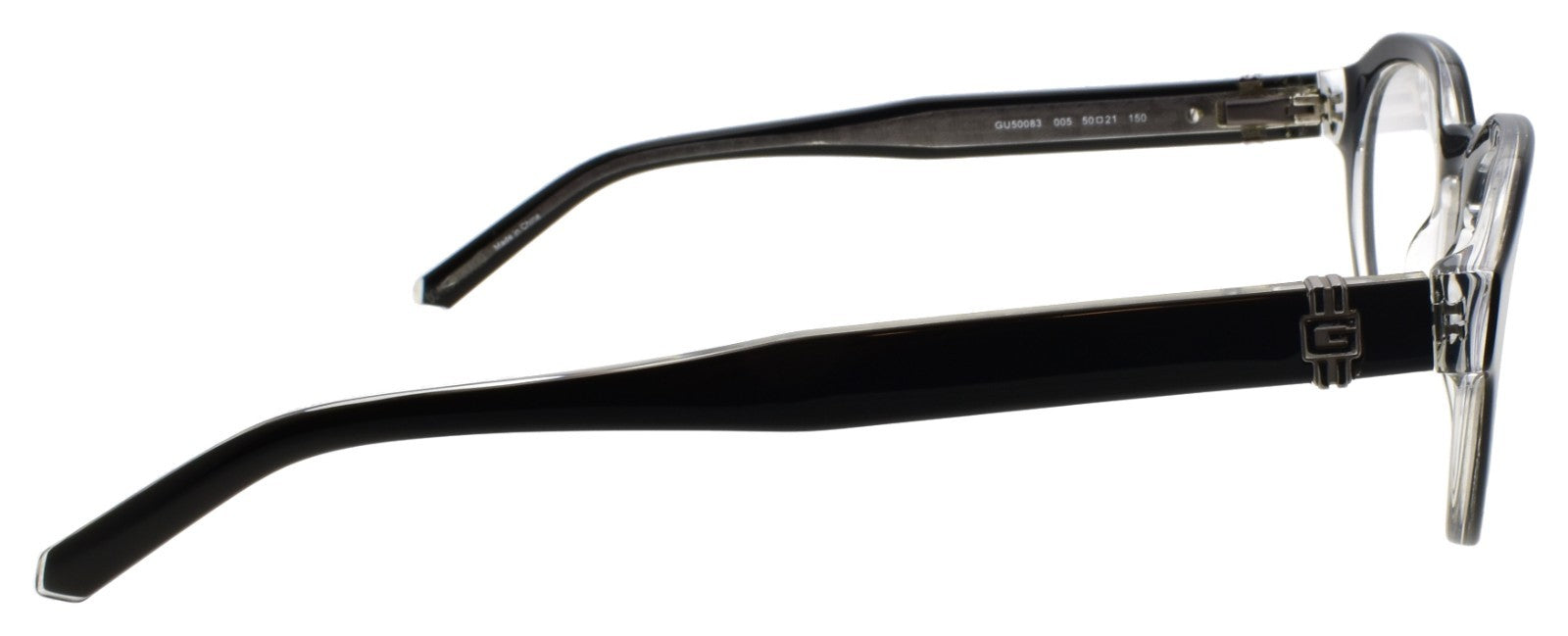 GUESS GU50083 005 Men's Eyeglasses Frames Acetate 50-21-150 Black / Crystal4