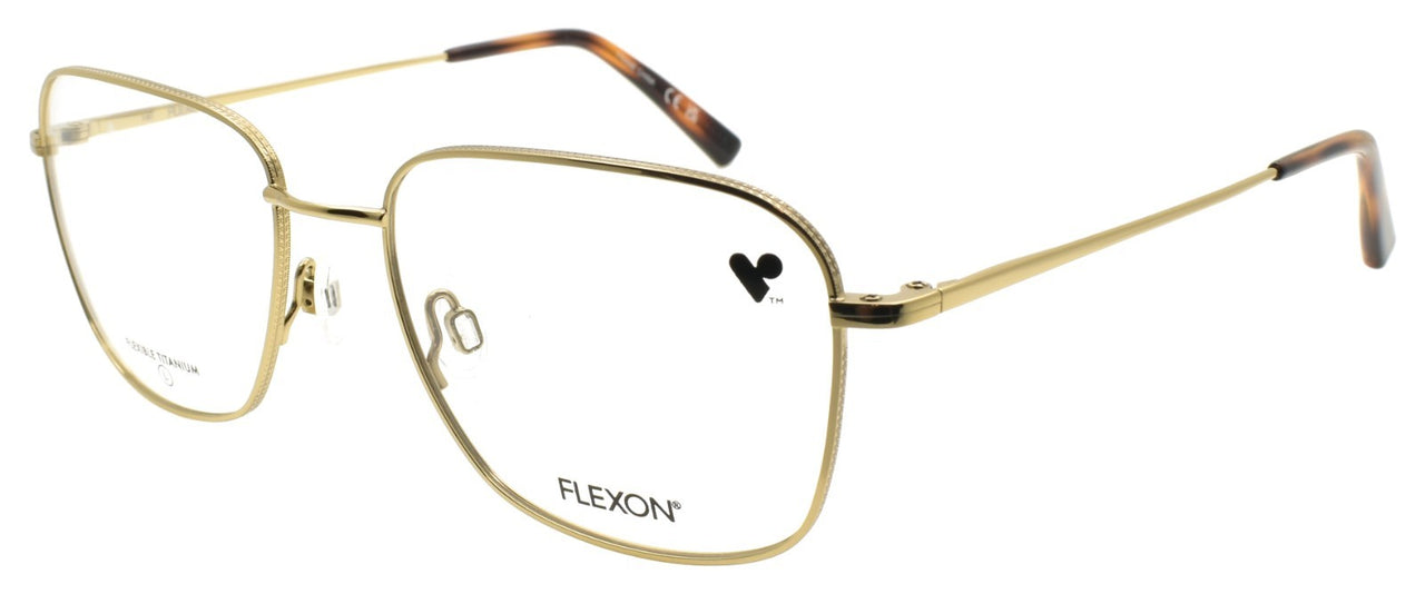 Flexon H6075 710 Men's Eyeglasses Frames 55-18-140 Gold Flexible Titanium