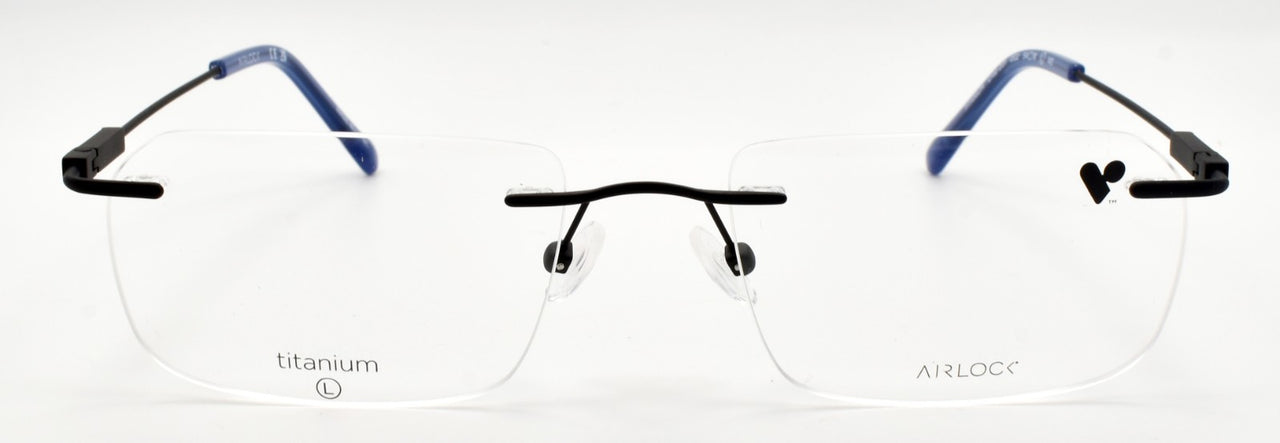 Airlock Crop 201 002 Men's Eyeglasses Frames Rimless 54-18-145 Satin Black