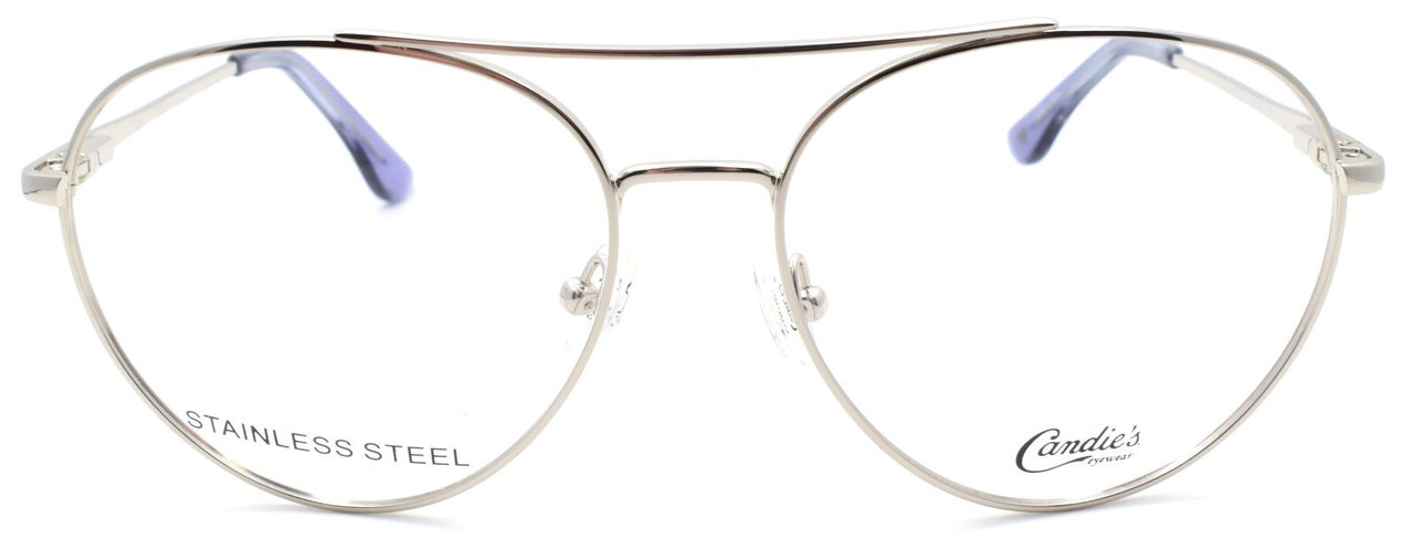 Candie's CA0173 010 Women's Eyeglasses Aviator 55-15-140 Shiny Light Nickeltin