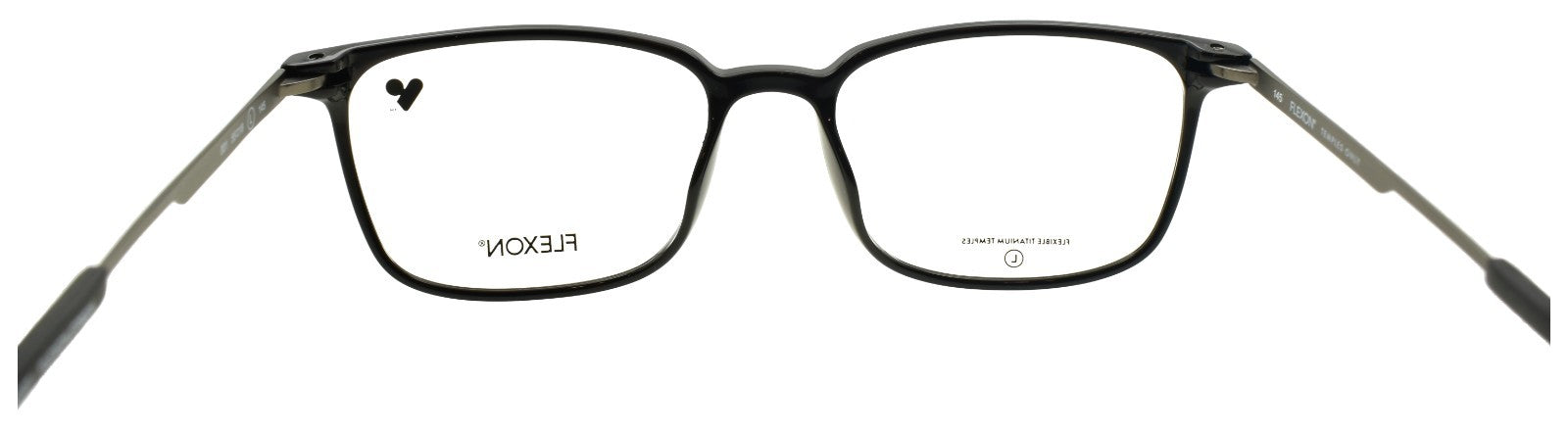 Flexon EP8024 001 Men's Eyeglasses Frames Black 55-18-145 Titanium Arms3