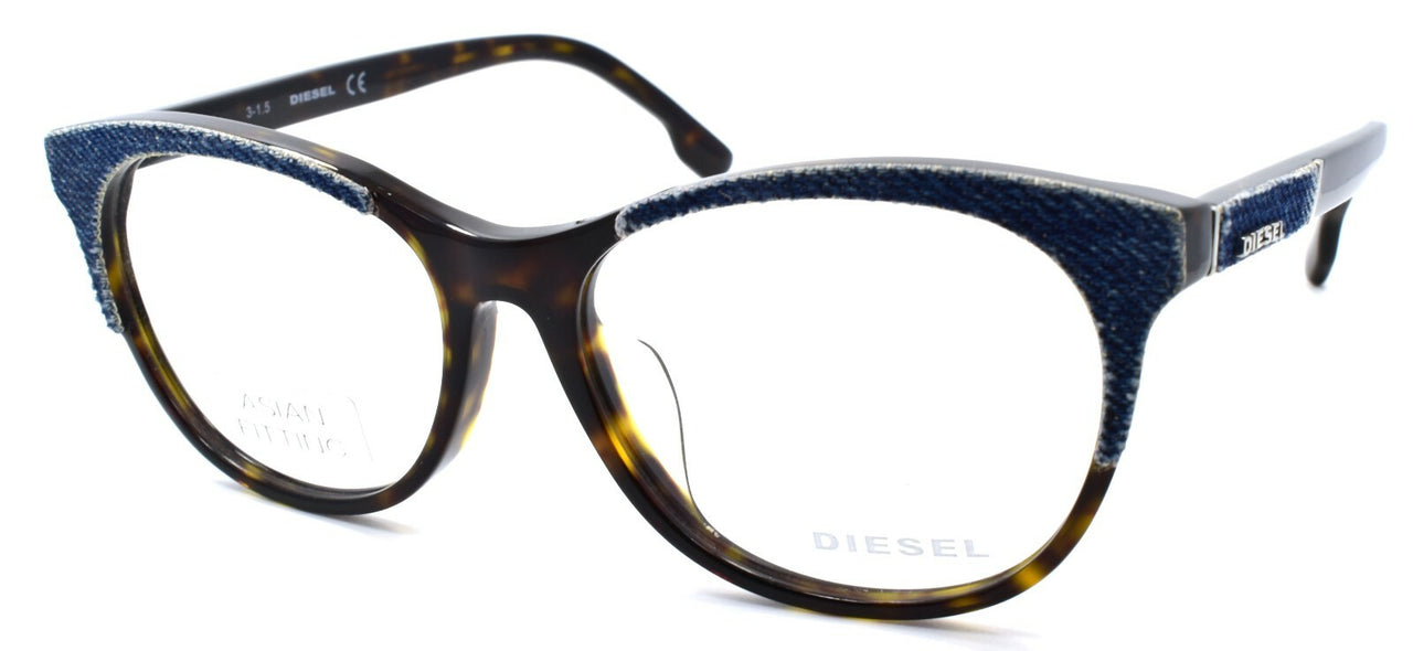 Diesel DL5155-F 052 Women's Glasses Frames Asian Fit 56-16-145 Dark Havana Denim