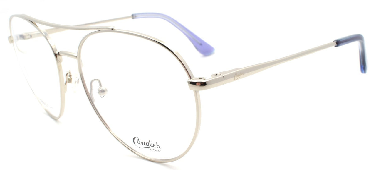 Candie's CA0173 010 Women's Eyeglasses Aviator 55-15-140 Shiny Light Nickeltin