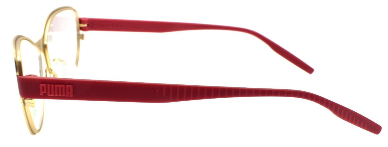 PUMA PU0292O 002 Women's Eyeglasses Frames Cat Eye 57-14-145 Gold / Red