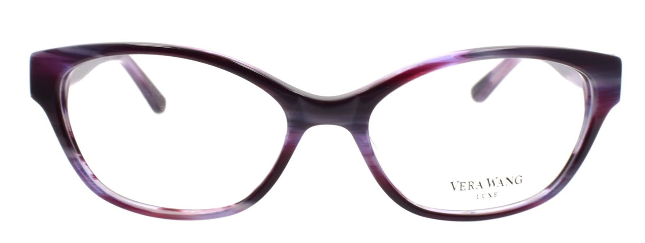 Vera Wang Raina PU Women's Eyeglasses Frames 51-16-132 Purple w/ Crystals