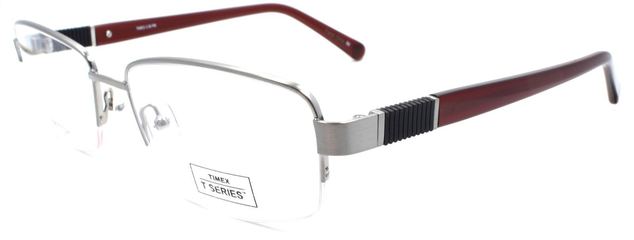 Timex 3:36 PM Men's Eyeglasses Frames Half-rim LARGE Flexible 57-18-145 Gunmetal