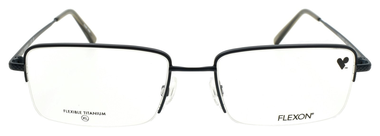 Flexon H6073 414 XL Men's Glasses Half-rim Satin Navy 56-18-145 Flex Titanium1