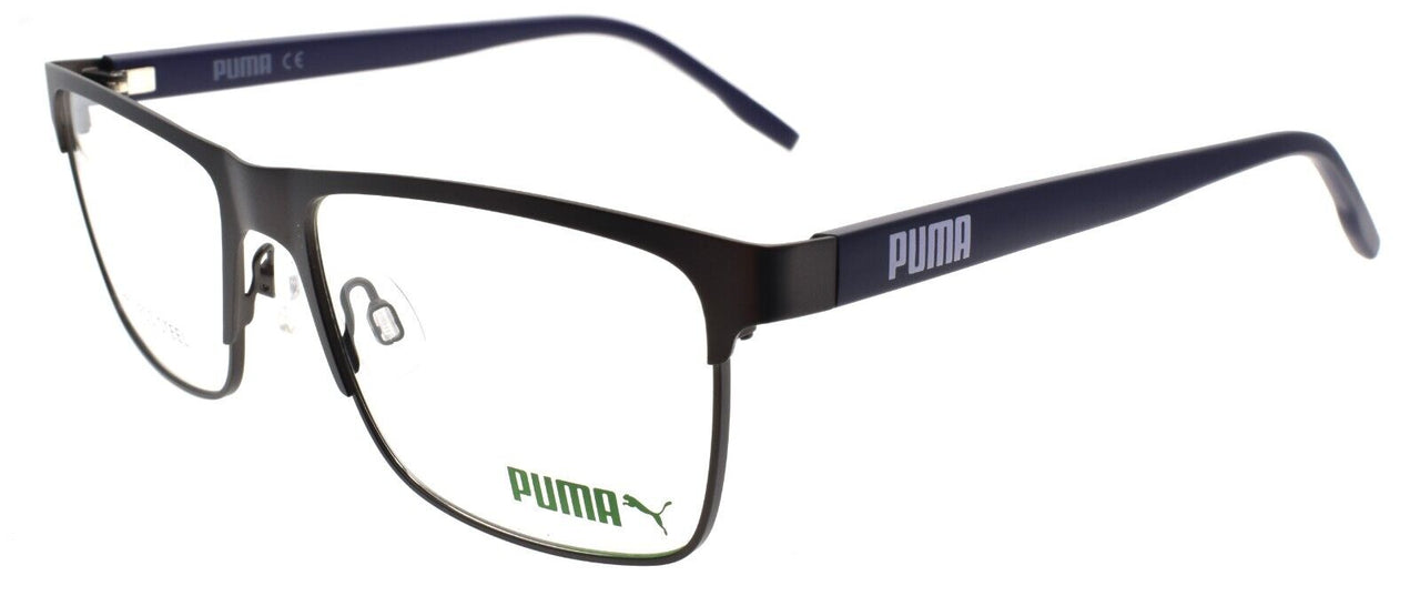 PUMA PE0137OL 002 Men's Eyeglasses Frames 56-17-140 Ruthenium / Blue