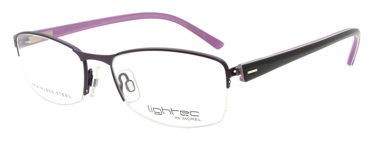 LIGHTEC 7675L PM072 Morel Eyeglasses Frames SMALL 49-16-135 Half-rim Purple