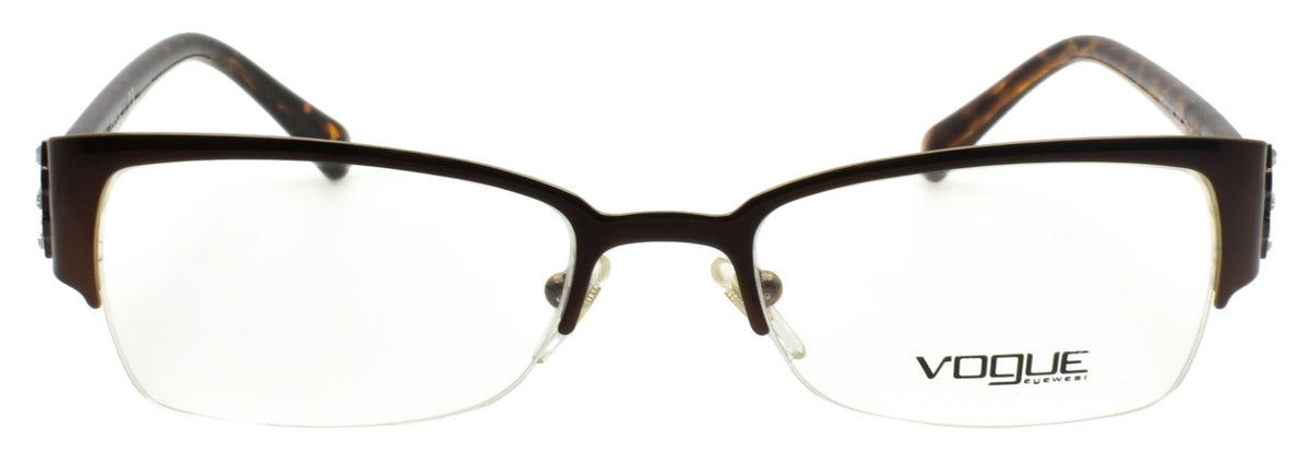 Vogue VO 4014-B 934 Women's Eyeglasses Frames Half-Rim 50-18-135 Brown / Stones