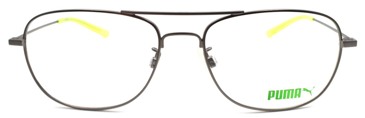 PUMA PU0141O 003 Men's Eyeglasses Frames Aviator 56-17-145 Ruthenium