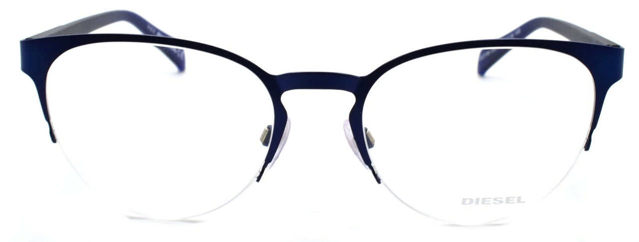 Diesel DL5158 091 Unisex Eyeglasses Frames Half Rim 52-19-145 Matte Blue