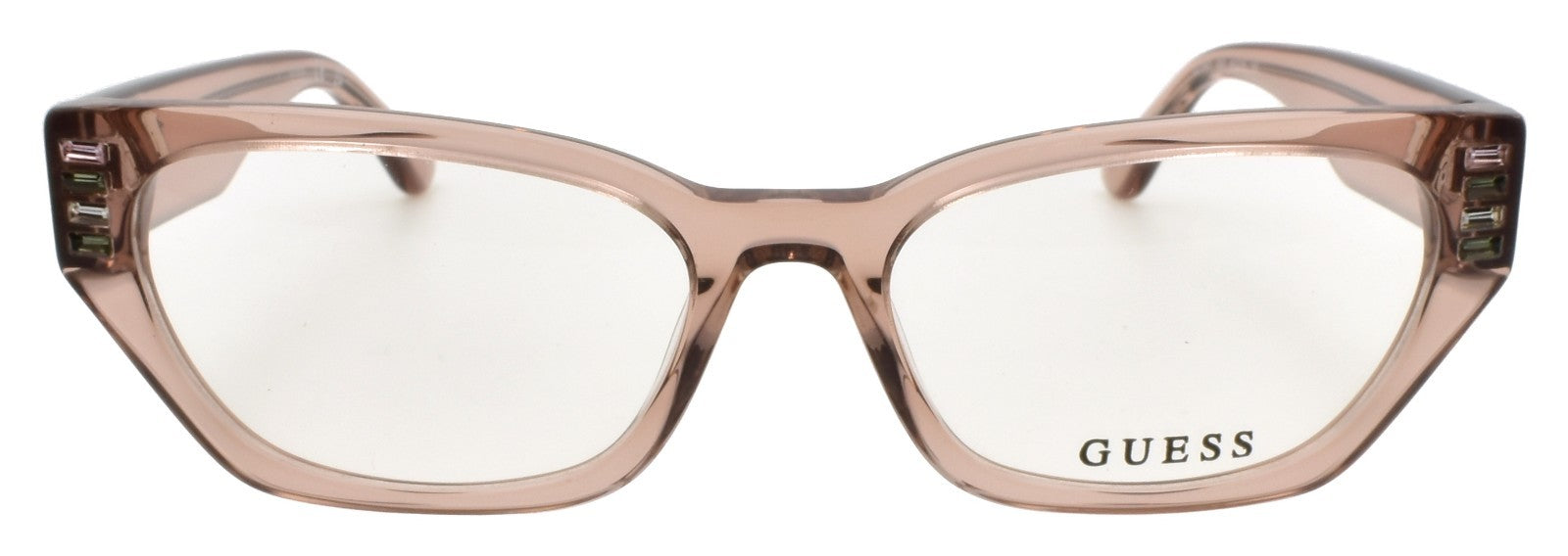 GUESS GU2967 057 Women's Eyeglasses Frames Cat Eye 51-16-145 Beige Crystal1