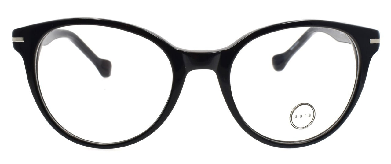 Aura Eyewear Uptown BLK Eyeglasses Frames Acetate 50-19-140 Black
