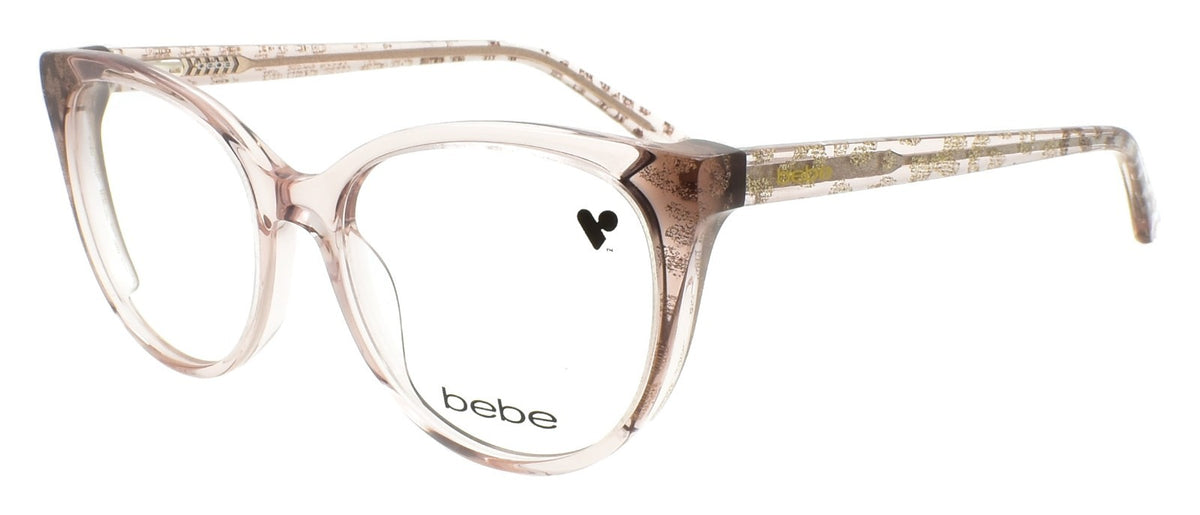 Bebe BB5208 200 Women's Eyeglasses Frames Acetate 52-17-135 Topaz Brown Animal