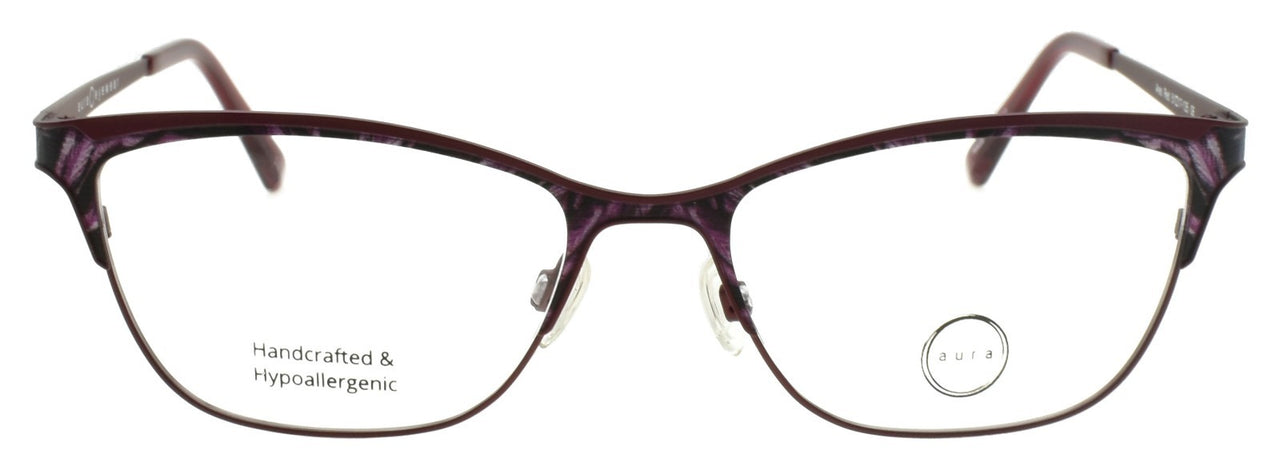 Aura Ares Women's Eyeglasses Frames Cat Eye 51-17-135 Red Hypoallergenic Korea
